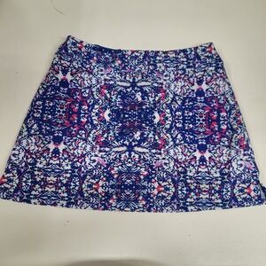 Tranquility Skort Womens‎ Small Blue Pink White Pattern Athletic Golf Preppy